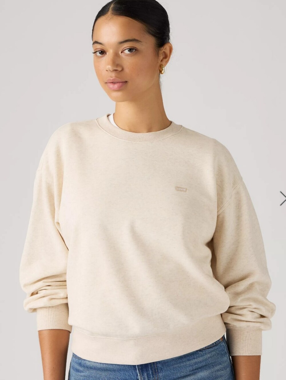 Levi's Neutral Beige Women's Crewneck Relaxed Fit Capsule Soft Sweatshirt Size M